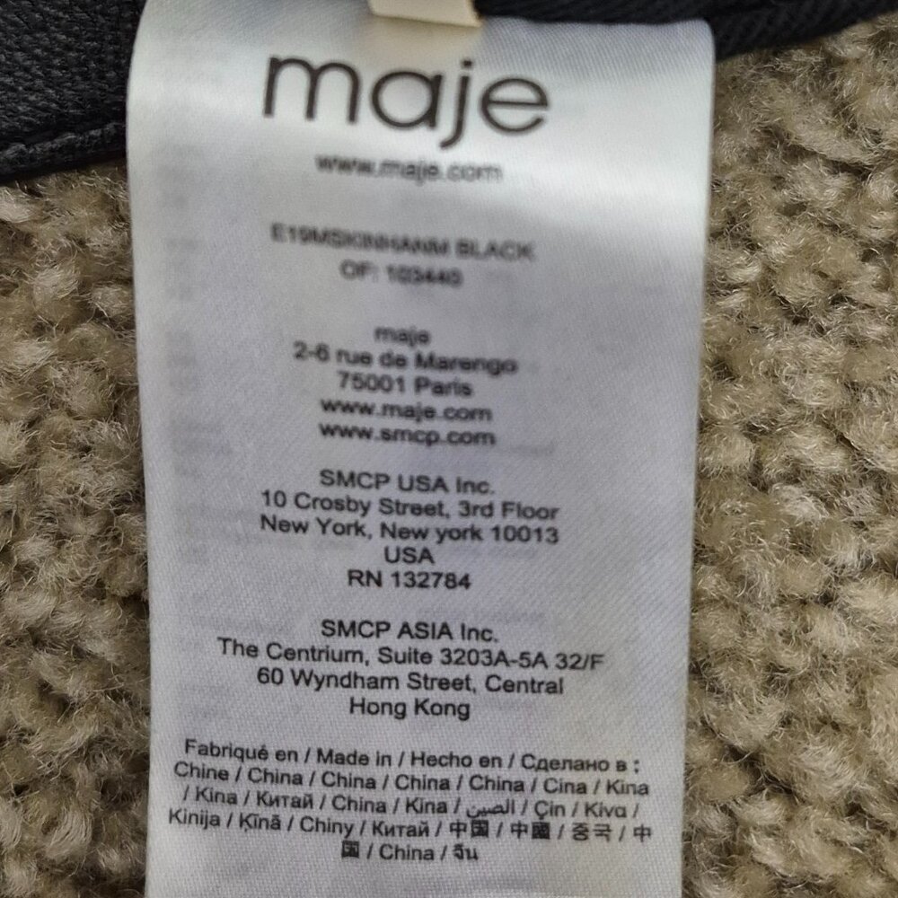 Maje Paris Structured Leather Handbag – Black – Gold Handle – Crossbody/Shoulder - Picture 6 of 6